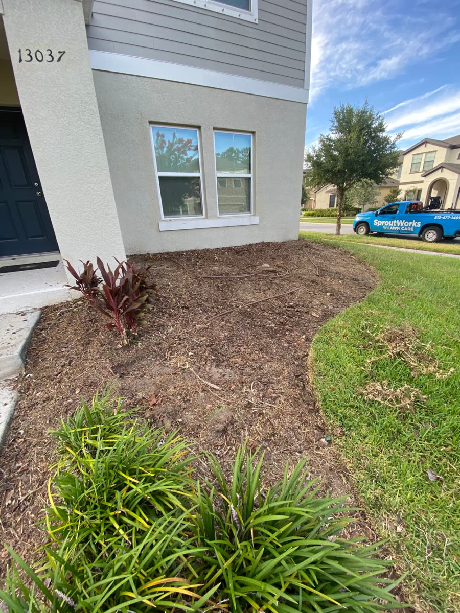 After landscape bed restoration